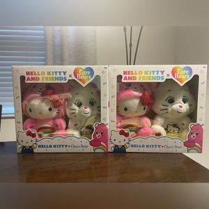 Hello Kitty and Friends x Care Bears Cheer Bear Plush Set Duo Brand New In Hand
